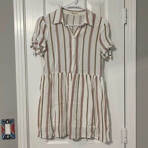 Molly Green button up mini dress with ties